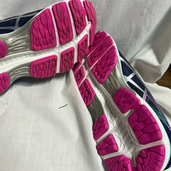 Asics Gel Cumulus 18 Women's Navy/Silver/Pink Running Shoes US 6.5 T6C8N A5 - Picture 4 of 9